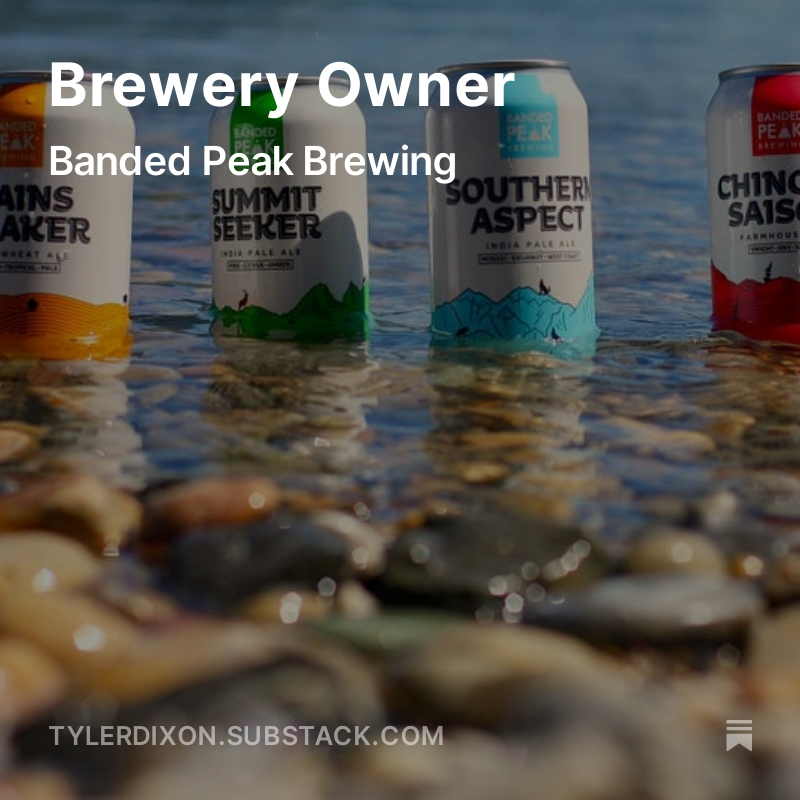 Now on @SubstackInc my interview with one of the owners of @BandedPeak_Brew. You might be asking yourself how owning a brewery fits the Wild Jobs theme. I guess you'll have to follow the link to figure that out! tylerdixon.substack.com/p/brewery-owner #WildJobs #CraftedForAdventure #CraftBeer