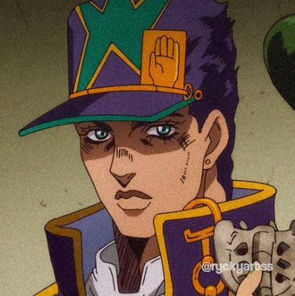 do we think jotaro dyed his hair purple to match to match his cap or what. 40 year old man dying his fucking hair oh my god bro