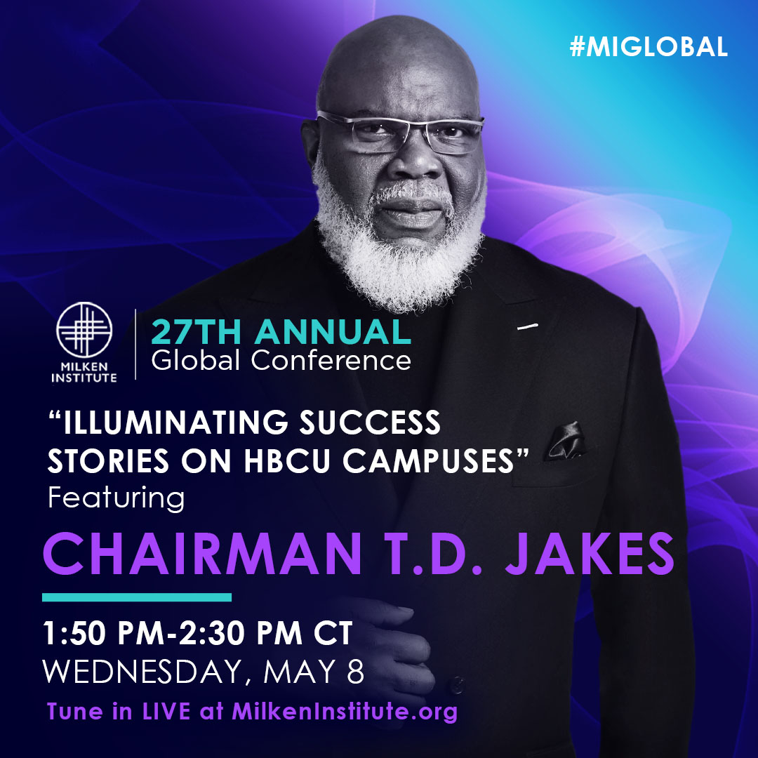 I’m honored to speak at the @MilkenInstitute’s 27th Annual Global Conference TODAY at 1:50 p.m. CT. with many forward-thinking leaders. I will be part of the “Illuminating Success Stories on HBCU Campuses” panel. Watch it live at MilkenInstitute.org #MilkenInstitute #HBCU