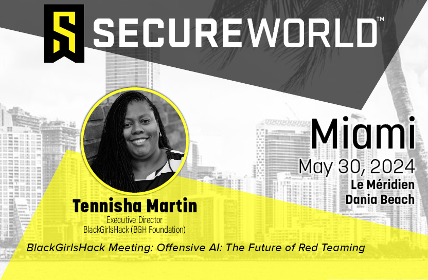Tennisha Martin, Founder & Executive Director of @blackgirlshack, will present May 30th at SecureWorld Miami on harnessing the power of AI to enhance penetration testing. See the conference agenda and register here: hubs.li/Q02wyy5x0 #SWMIA24 @misstennisha