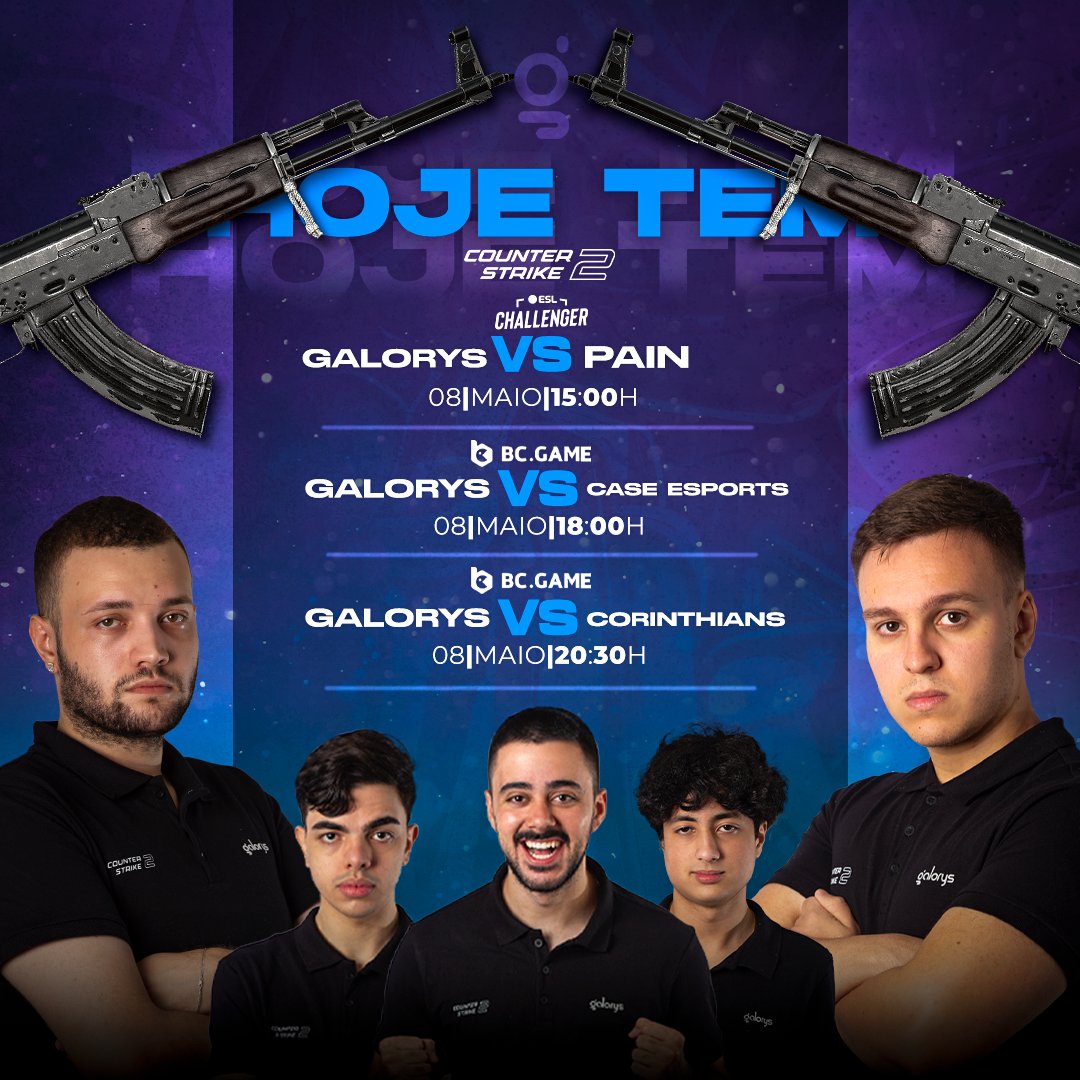 [CS2] HOJE SÓ TEM JOGÃO 🔥🔥🔥 Às 15:00 jogamos pela ESL Challenger Contra a @paiNGamingBR E pela liga BC. Game jogamos às 18:00 contra a @CaseEsports E 20:30 contra a equipe do @sccp_esports Transmissão: 🔗twitch.tv/dust2br