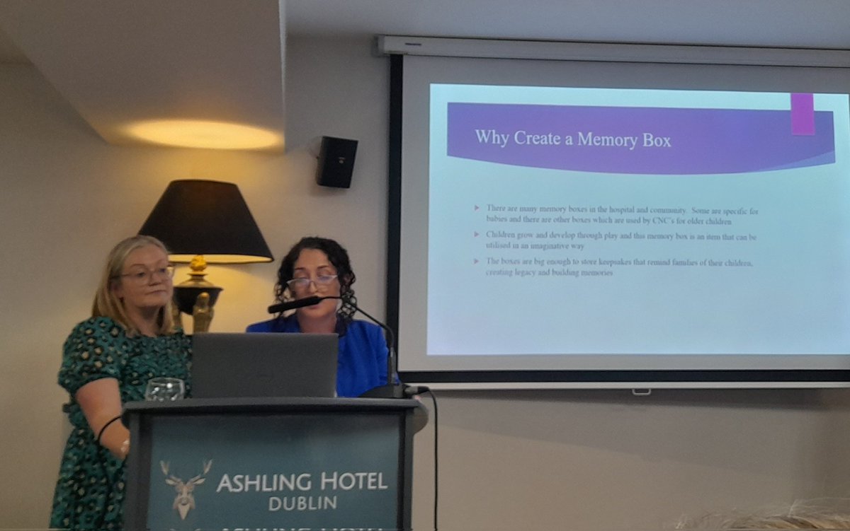 Great day @IrishHospice peadetric hospice friendly hospitals day. Including talk from 2 of my colleague on their QI about memory boxes for families. Great talk also around care of a Muslim child and their family at EOL. @CUH_Cork @mazerini1
