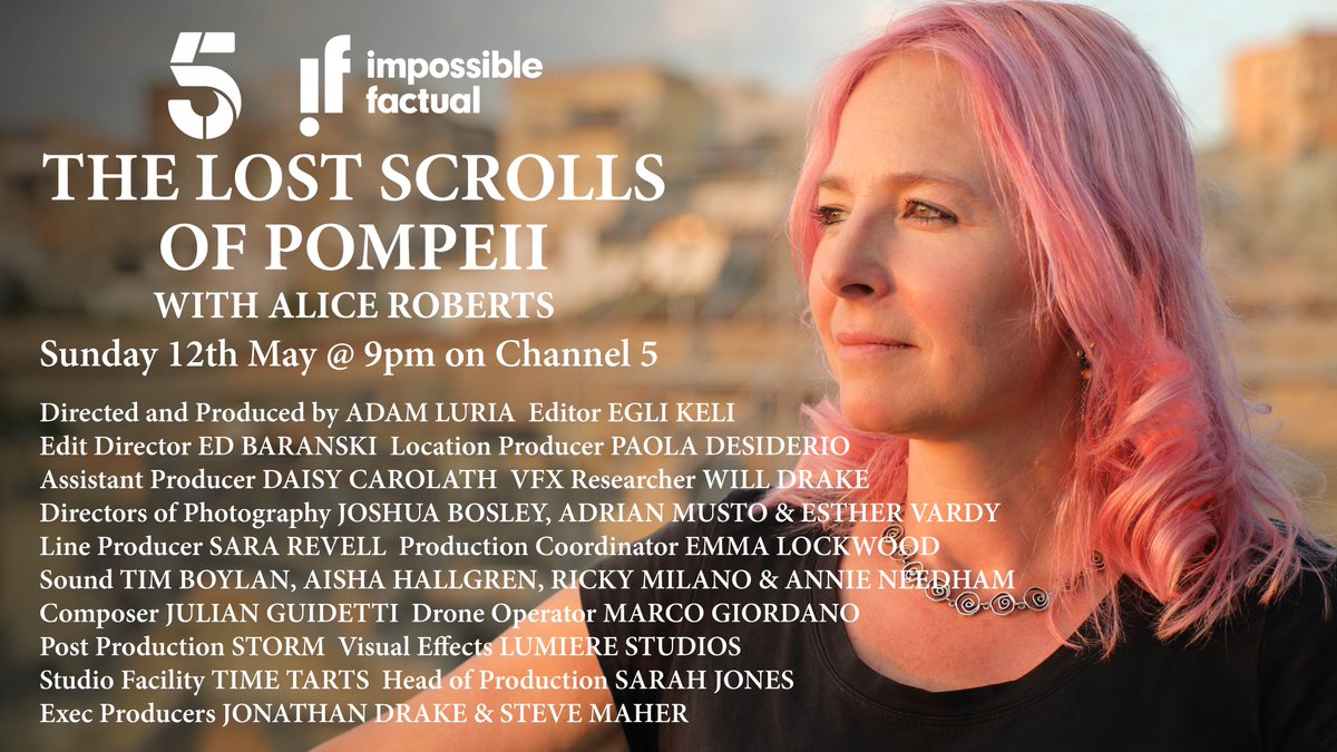 Join me this Sunday on @channel5_tv as I look the incredible technology that's helping us to read the LOST SCROLLS OF POMPEII!
