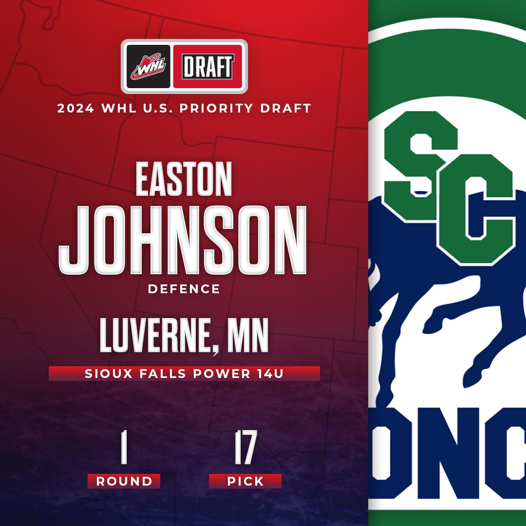 With the 17th overall pick at the 2024 WHL U.S. Priority Draft, the @SCBroncos select Easton Johnson from the Sioux Falls Power 14U.
