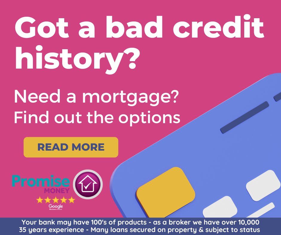22% of those surveyed blame bad credit for not getting a mortgage.
70% of people with bad credit dont apply because they think they will be turned down.

Dont be put off. Promise has over 10,000 products and the experts to help
promisemoney.co.uk/mortgage/mortg…
