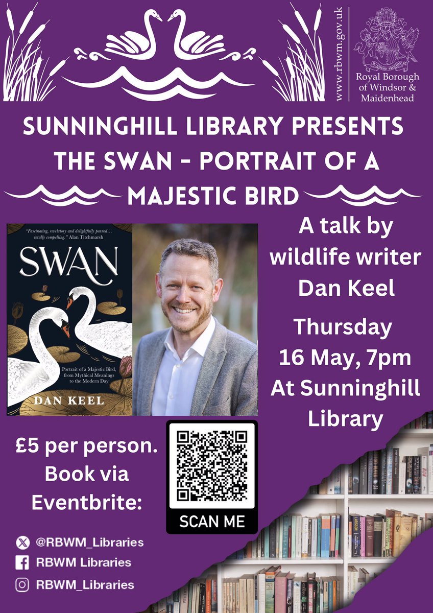 Hope to see you at Sunninghill Library, Berkshire, on May 16  at 7pm 🦢 🦢 @RBWM @RBWM_Libraries @sunninghillnews