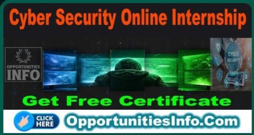 Cyber Security Online Internship with Free Certificates 2024 | Apply Online For Internship

Apply Now: opportunitiesinfo.com/cyber-security…

#opportunitiesinfo #Internships2024 #Internships #studyineurope #fullyfundedscholaships #scholarshipswithoutielts #studyabroad #bachelors #masters #phd