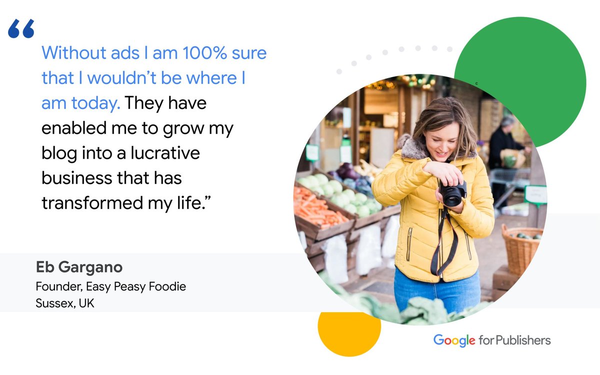 easypeasyfoodie's tweet photo. Absolutely delighted to be interviewed by @Google about the difference blogging, SEO and ads have made in my life!
Read the interview here >> https://t.co/aKIpwrNyjv
#blogging #bloggers #google #googleforpublishers https://t.co/nCZiYdFHp7