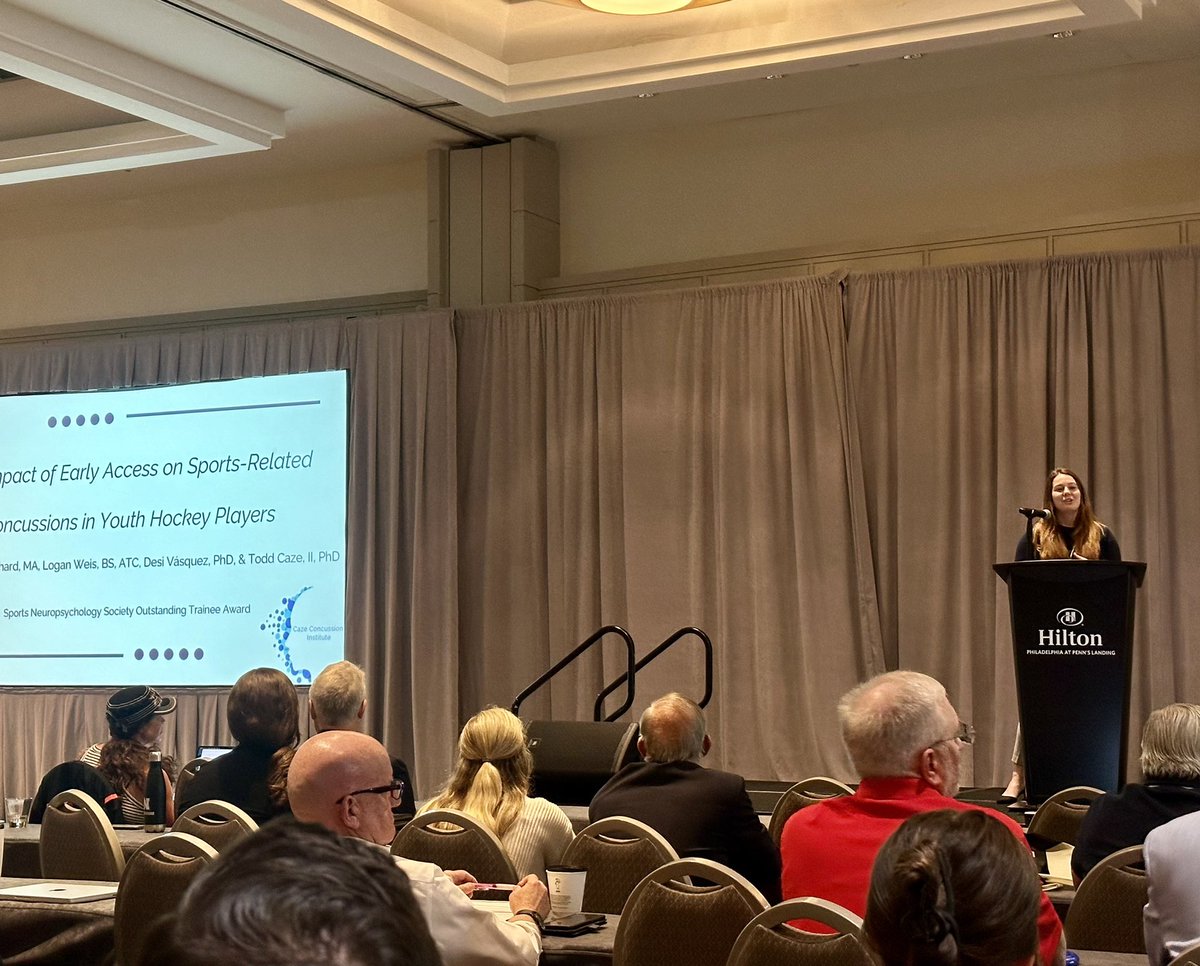 hc_bouchard's tweet photo. Feeling incredibly grateful to be awarded one of the @SportsNeuroSoc’s Outstanding Trainee Awards at this year’s symposium. Wouldn’t be able to do it without @ToddCazePhD’s mentorship! https://t.co/LogoiVG9ET