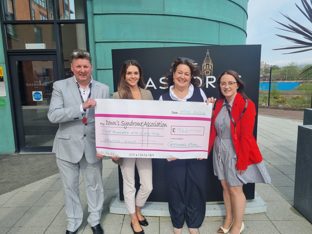 We're so grateful to everyone at The Gasworks Hotel, Belfast, for their amazing fundraising efforts. The DSA has been selected as their charity of the year and they've already raised £962! Thank you all so much 🙏