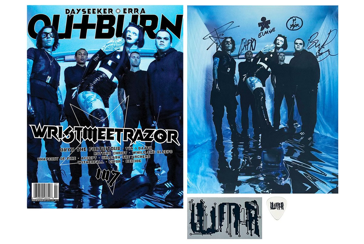Welcome @wristmeetrazor to the cover of issue 107 (on shelves now) We have an in depth chat with Justin on all things dark and heavy, the inspirations that drive the band and the new album and era of WMR. autographed bundles available exclusively at store.outburn.com