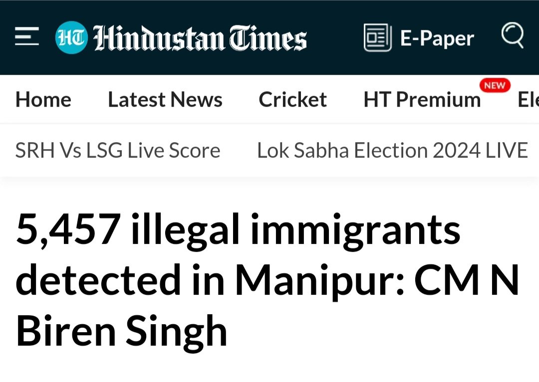 5,457 illegal immigrants have been detected in just one district i.e. Kamjong in Manipur, and out of them, biometric data of 5,173 illegal immigrants have been collected. This is because of people of Manipur who’ve been demanding deportation of illegal immigrants & NRC in state.