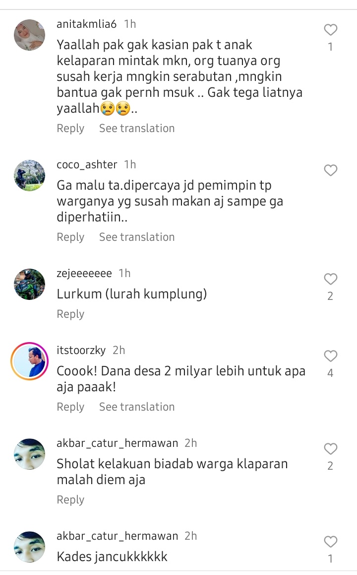 Usai Ancam TikTokers yang Viralkan Bocah Kelaparan

Akun Instagram Kepala Desa Rawapanjang Bojonggede Kab Bogor Langsung di Serbu Netizen +62 dari 8 arah mata angin