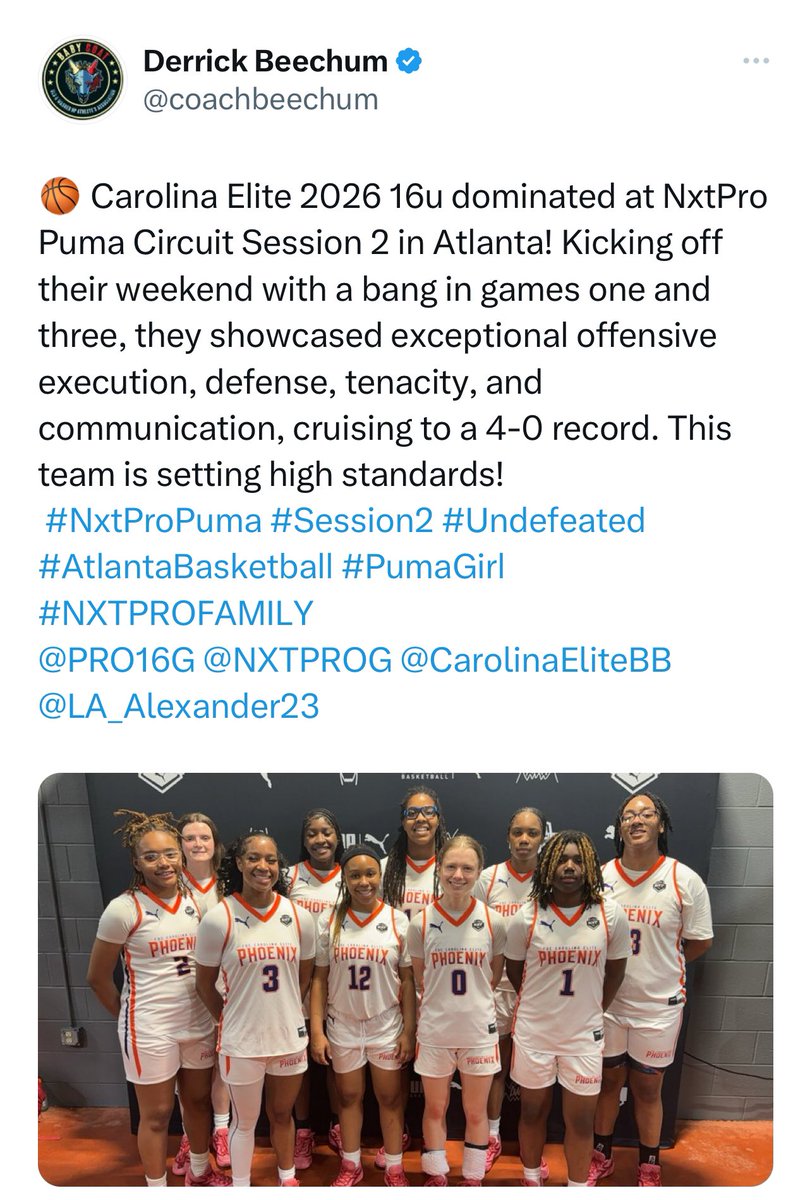 Ranked #2 in our very first Puma session is not bad at all!!! 🏀💪🏾@sadiefaulkner_ @BrookBratt08 @BriCarelock2026