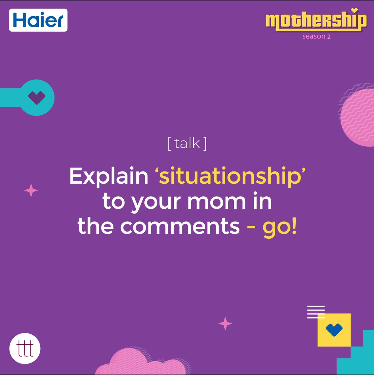 Do it her way ;) 

TTT x Haier(<a href="/IndiaHaier/">Haier India</a>) bring to you Mothership Season 2 - so hop on as we talk about our fav humans all week ❤️

Link: shop.haierindia.com/shop/Refrigera…