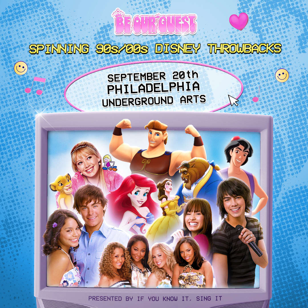 **Just Announced** Be Our Guest: A 90s/00s Disney Throwback dance party | September 20, 2024 - Tickets on sale Friday 5.10 at 10a