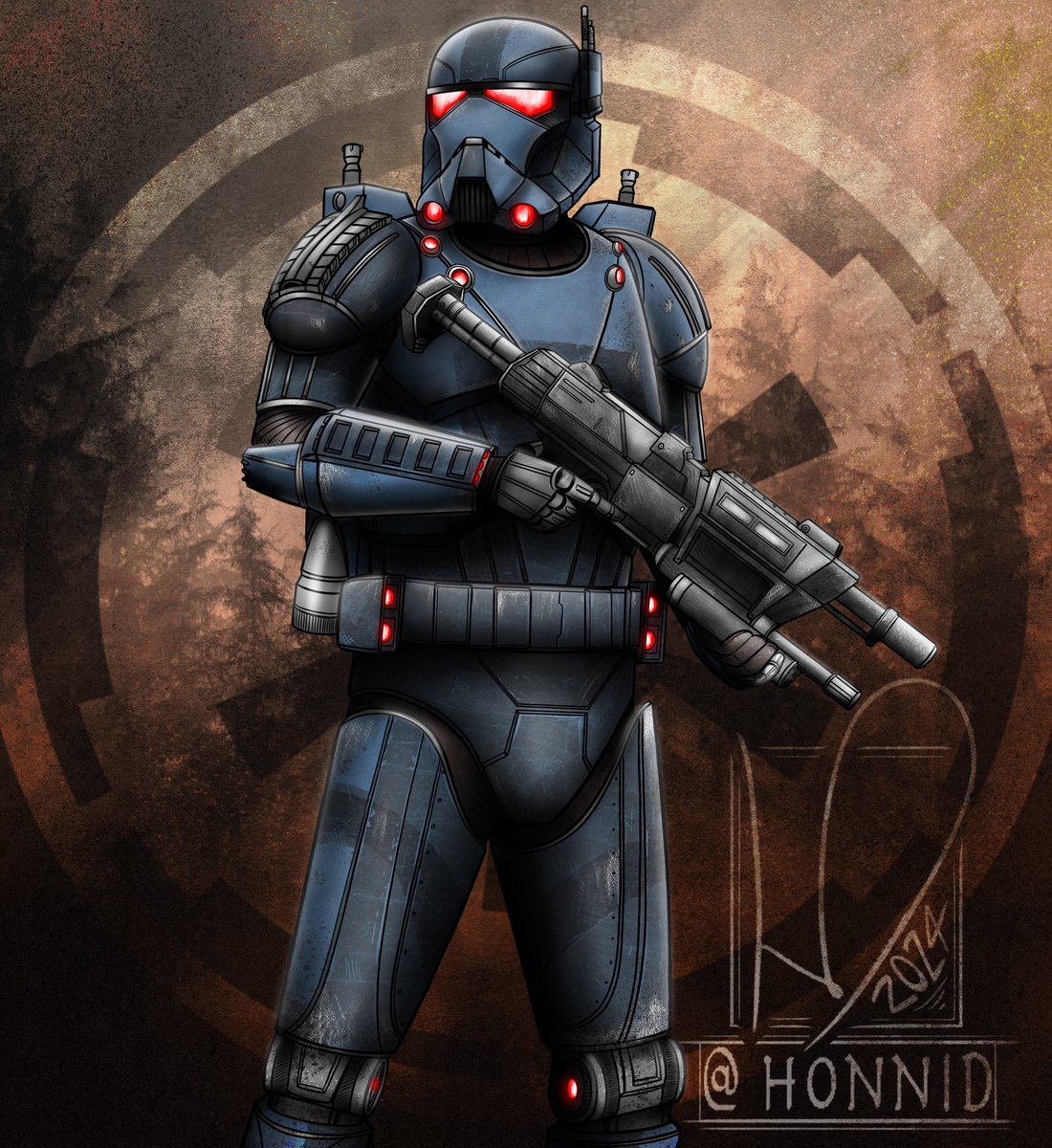 - DT- 0004 - Former Alias “Fixer”

Hello Hello yep yep, I’m back on the Dark Trooper Train. This time we’ve got Fixer, a pure uncomplicated soldier. 

Def feels like he’d have been a better fit for the TBB role, and an excellent DT. 

Dig it, kbye
#Republiccommando #darktrooper