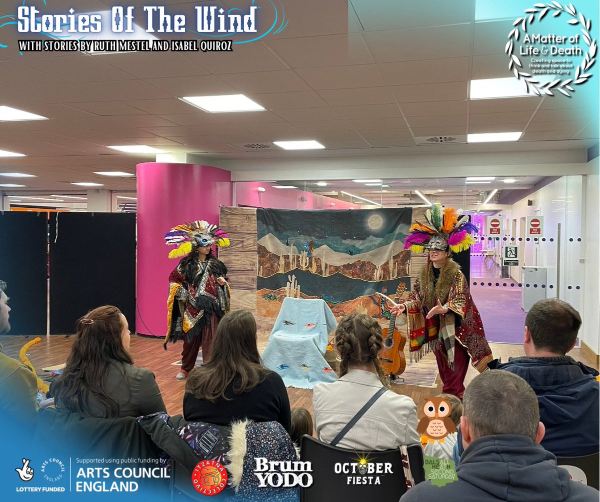 The final round of our wonderful storytelling project 🦉🐕📚 Stories of the Wind is coming to @BrumYODO this weekend, including my piece 'The Sounds of the sun' ☀️ Come and meet Owl, Coyote, Las Mariposas Monarchas, a cheeky conejito and many, many more 👏 @itzatna_arts ✨️