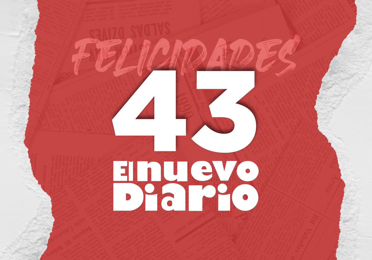 ¡Felicidades a @elnuevodiariord en su 43º aniversario! Un especial reconocimiento a Don Persio Maldonado y @persiomaldonado por su dedicación a ofrecer periodismo de alta calidad. Igualmente, a todo el equipo de reporteros, camarógrafos, personal técnico, talentos y personal…