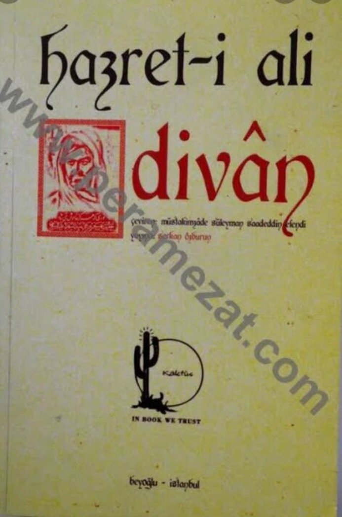 2000li yıllarda Hz.Ali'nin Divanı'nın tam metnini 1000 sayfa olarak , Müstakimzade Osmanlıca çevirisinden, Transkript ederek Cactus Yayınları'ndan yayınlamıştık. Yine yeterli teveccühü yakalayamamıştık.Nerde bu memleketin Hz.Ali sevenleri?