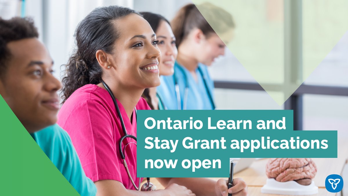 2024-25 Ontario Learn and Stay Grant applications are open! Eligible postsecondary students in paramedicine, nursing or lab tech programs can receive upfront funding for tuition, books and more. Apply now: ontario.ca/LearnAndStay