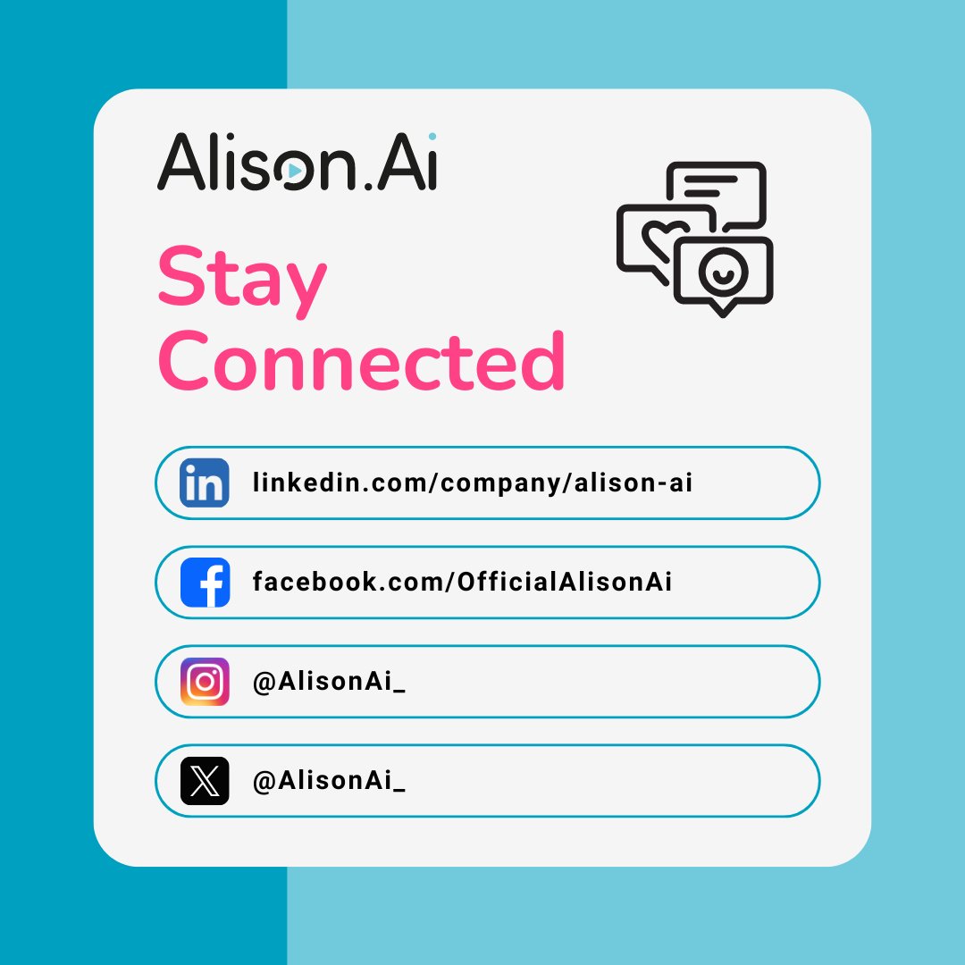 Hey! Looking for bite-sized updates, quick tips, and lively discussions? Follow Alison AI on Facebook, Instagram, and LinkedIn too! Let’s amplify the conversation across platforms! 📢 #FollowUs #ConnectWithUs