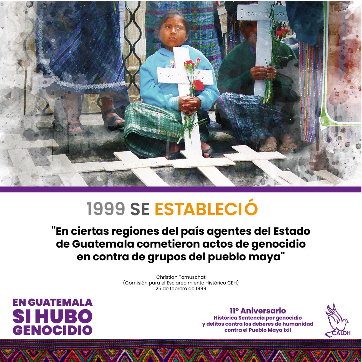 'En ciertas regiones del país agentes del estado de Guatemala cometieron actos de genocidio en contra de grupos del pueblo maya' Discurso de Christian Tomuschat durante la presentación y entrega del Informe de la CEH 25 de febrero de 1999. En #Guatemala #SihuboGenocidio