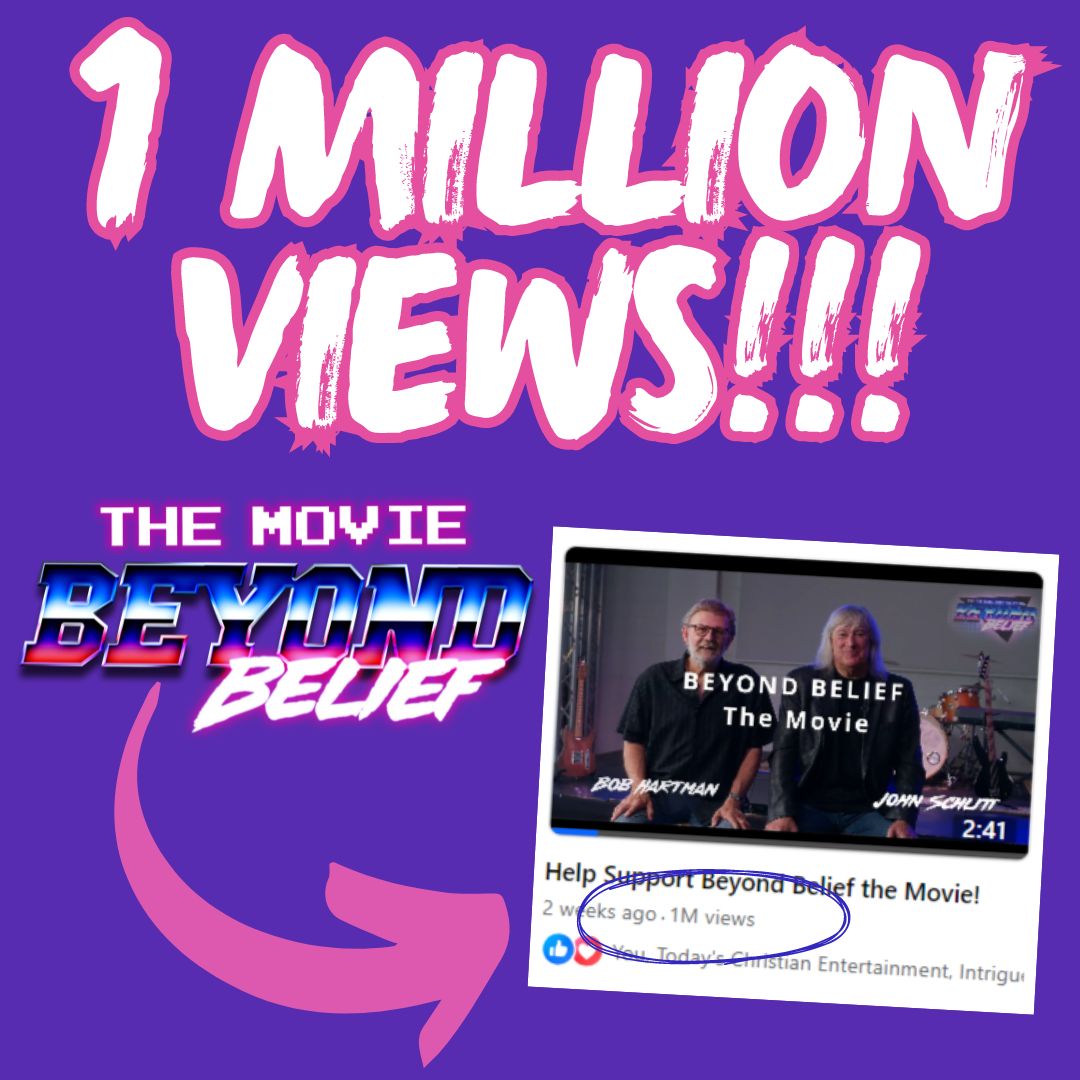 beyondbelief80s's tweet photo. WOW! We just hit 1 Million views of our video! Thanks everyone for your support! https://t.co/zx91YvwYCE #beyondbeliefthemovie #petra #onemillionviews #crowdfudning @PetraReunion https://t.co/bAtvim3XyF