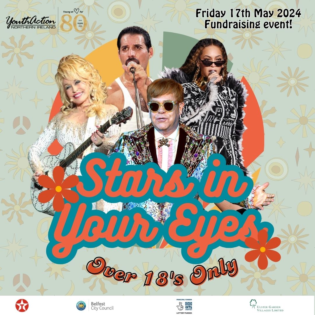 🌟Shining stars take to the stage next Friday, 17th May!🌟 YouthAction's 'Stars In Your Eyes' fundraiser is BACK! Come along and support our performers as they let their inner superstar shine🎤 You don't want to miss this night! Get your tickets here: ticketsource.co.uk/youthaction-ni