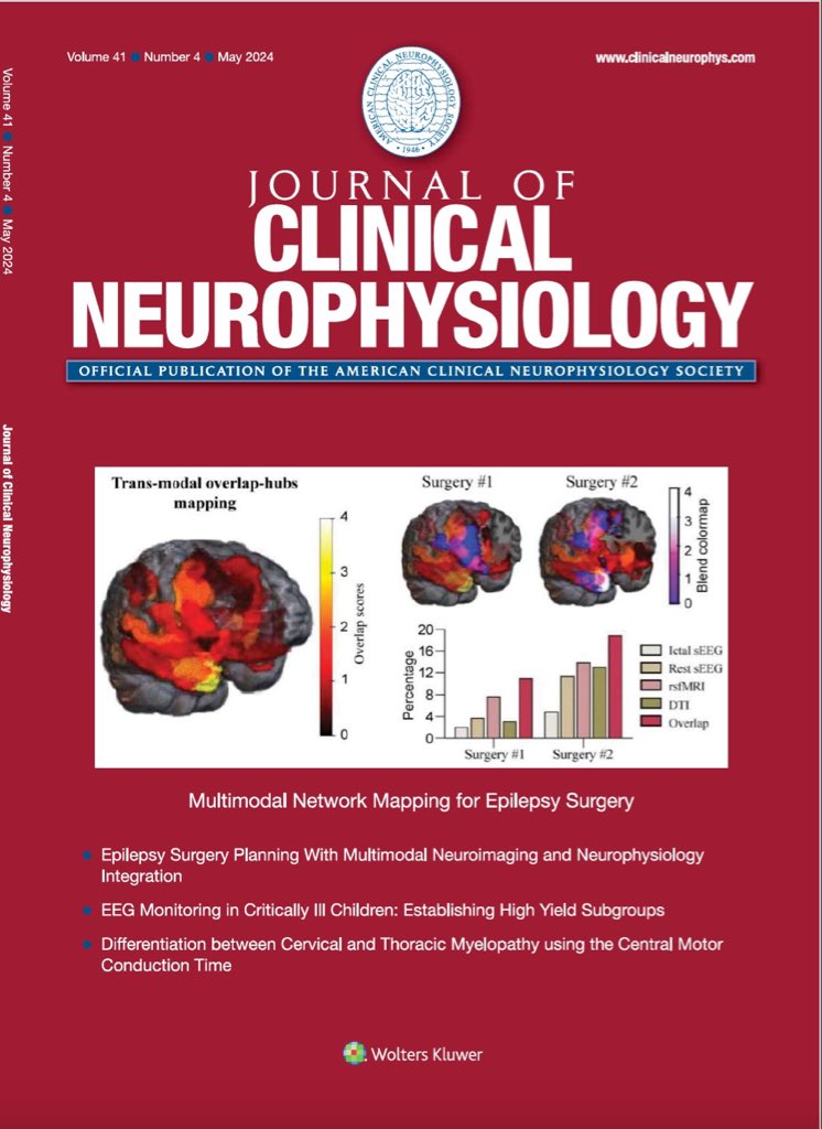 How do network hubs influence seizure outcomes after epilepsy surgery? Does hubness depend on EEG, imaging or both? Here, @e_gleich and our multicenter group indicated the importance of multimodal hubs in surgical outcomes. Cover of @JClinNeurophys
