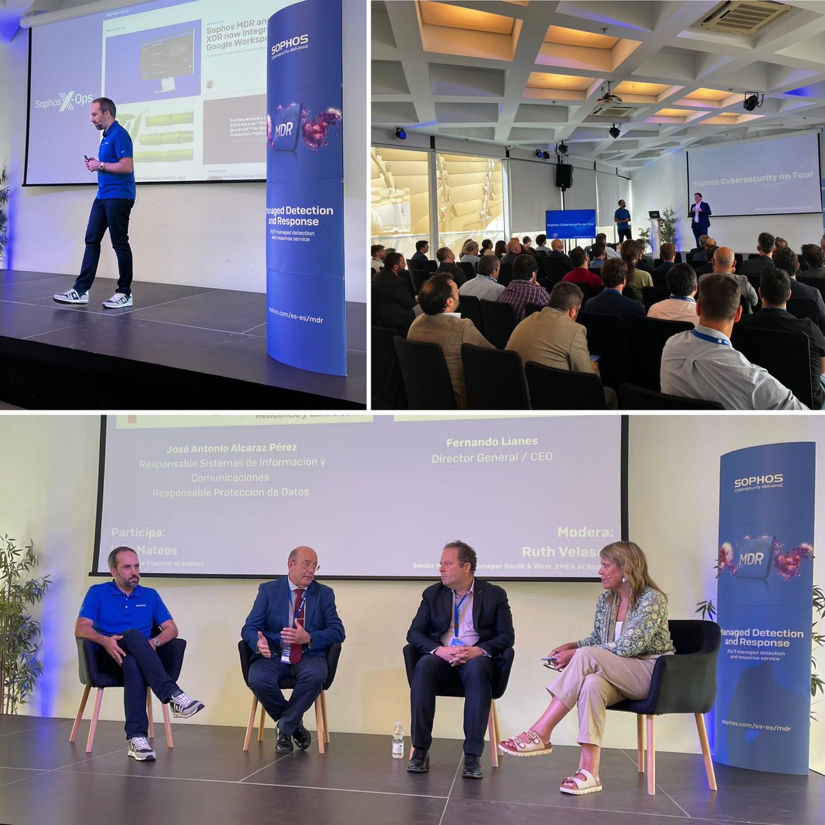 #SophosCybersecurityonTour  Sevilla. Gracias a participantes, ponentes: <a href="/IvanSophos/">Ivan Mateos</a> <a href="/alvarofdg/">Álvaro</a> <a href="/JaviDonosoSEC/">Javier Donoso SOPHOS</a> y nuestro cliente Cruz Roja Córdoba, Hospital Victoria Eugenia Sevilla y Residencia San Fernando junto a nuestro partner <a href="/lianestekpyme/">Fernando Lianes</a> por compartir su experiencia.