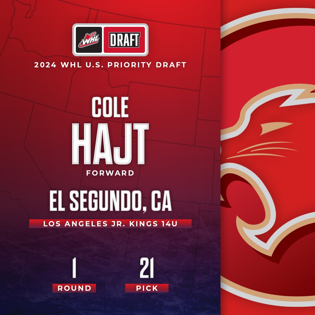 With the 21st overall pick at the 2024 WHL U.S. Priority Draft, the @PGCougars select Cole Hajt from the Los Angeles Jr. Kings 14U.