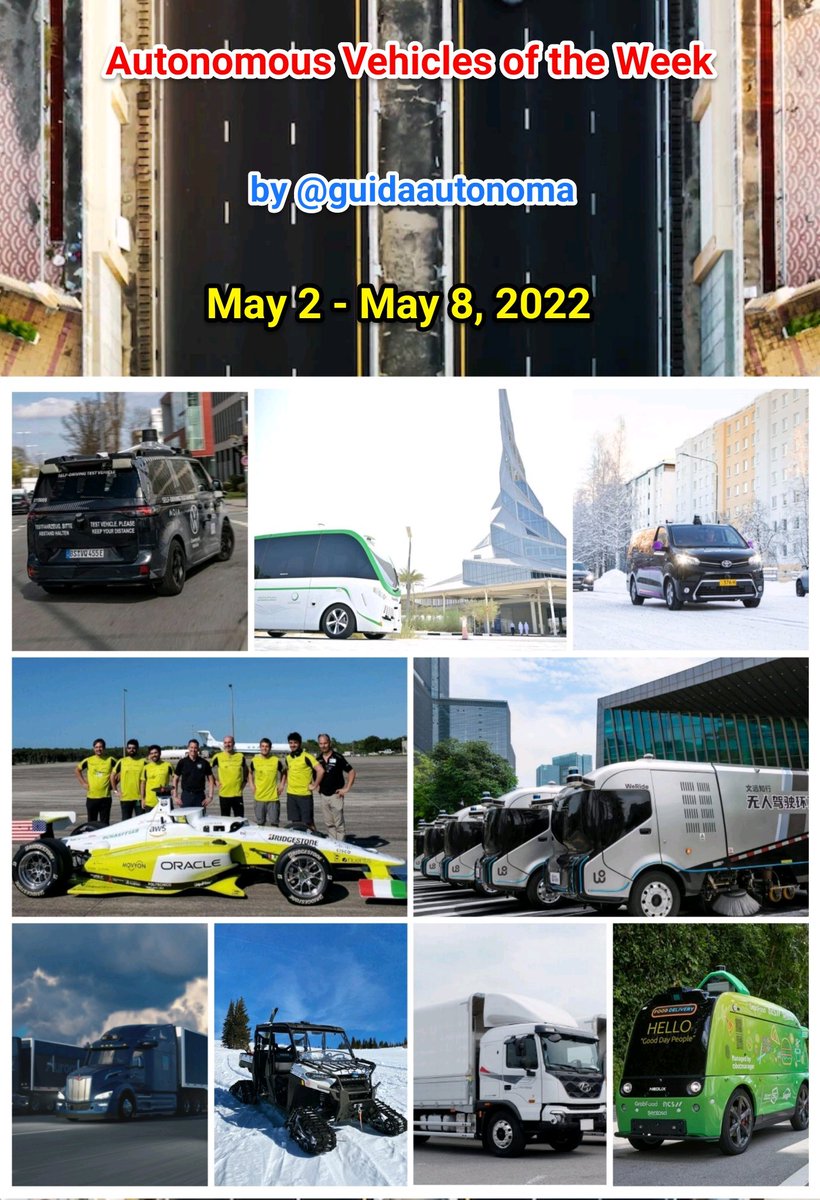 #AutonomousVehicles of the Week 
2️⃣ years ago:
May 2 - May 8, 2022
🚗🚚🚌🚕

@Analytics_699 @PawlowskiMario @HaroldSinnott @Fisheyebox @mvollmer1 @antgrasso @PinakiLaskar @JeroenBartelse @FmFrancoise @Ronald_vanLoon 
@EvanKirstel
#SelfDrivingCars #SmartCity #AI #TechNews #tech