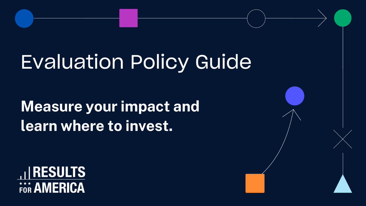 🔊New resource for city staff🔊 Today @Results4America released the Evaluation Policy Guide - a blueprint that empowers gov't leaders to measure their impact and learn where to invest funding to deliver results for residents. Download the Guide 👉results4america.co/epg