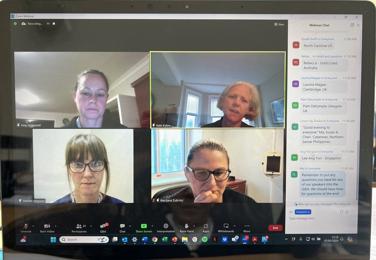 Superb webinar on thoracic surgery from our wonderful speakers. Marijana Zubrinic from Toronto, Jo Hargrave from London & Ami McDougall from Sydney. To view recording, go to our website itonf.com.