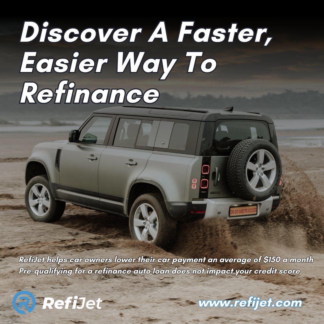 Discover a faster, easier way to refinance your vehicle with RefiJet 

Visit refijet.com and lower your monthly car payment

#california #colorado #texas #florida #maryland #connecticut #minnesota #illinois #arizona #michigan #wisconsin  #autoloans #carloan #carloans