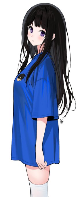 「女の子 青シャツ」のTwitter画像/イラスト(人気順)