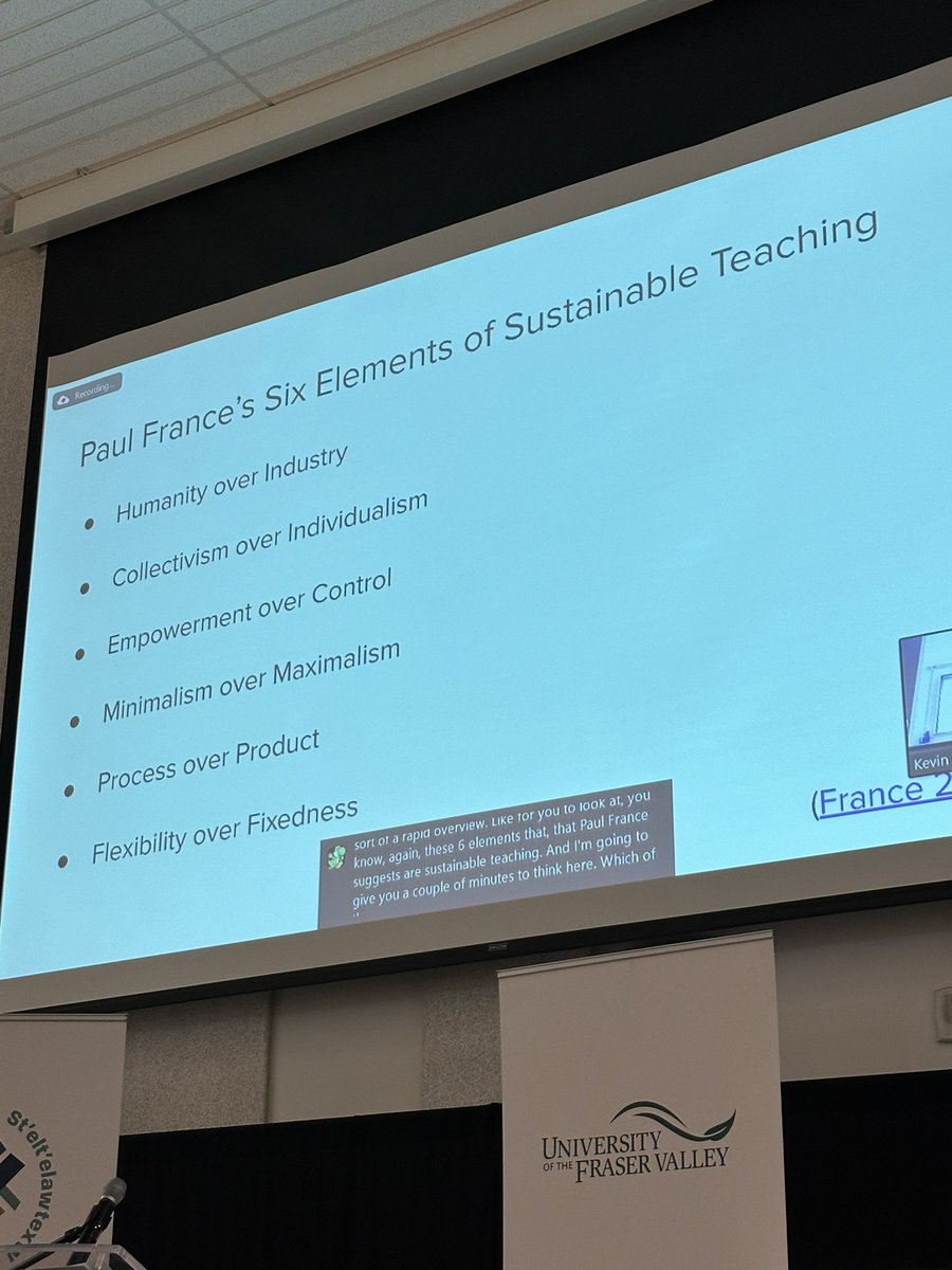 TLC at UFV (@tlcatufv) on Twitter photo Paul France’s ‘6 Elements of Sustainable Teaching’ shared by @TheTattooedProf to ConnectED 2024 <a href="/goUFV/">U of Fraser Valley</a> Paul France’s ‘6 Elements of Sustainable Teaching’ shared by @TheTattooedProf to ConnectED 2024 <a href="/goUFV/">U of Fraser Valley</a>