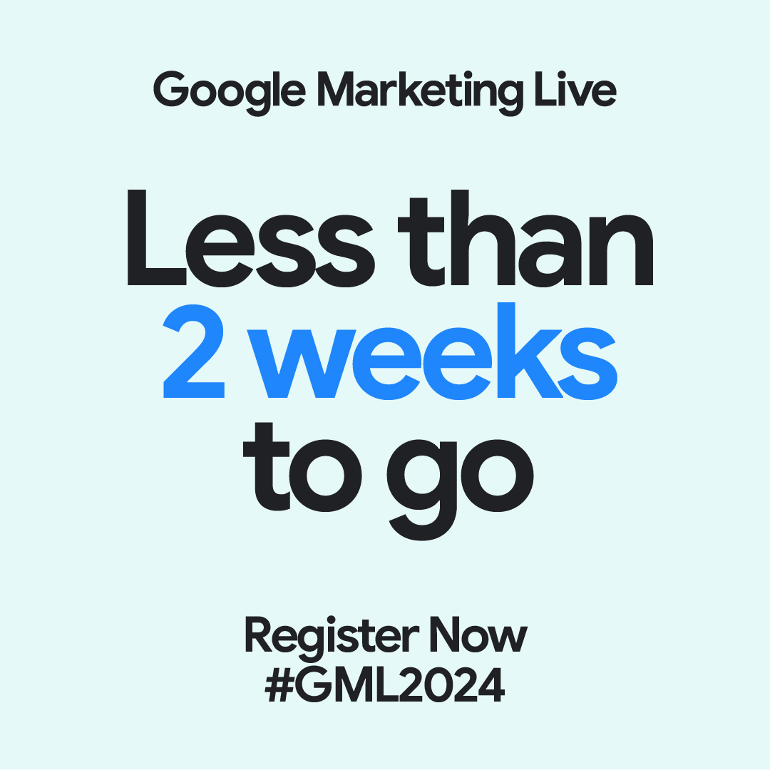 Excited about what GenAI can do for your advertising? We are too! Join us on Tuesday May 21st for Google Marketing Live to hear about our newest Ads innovations and how to put Google AI to work for your business. ✨

Registration for #GML2024 is this way ➡️