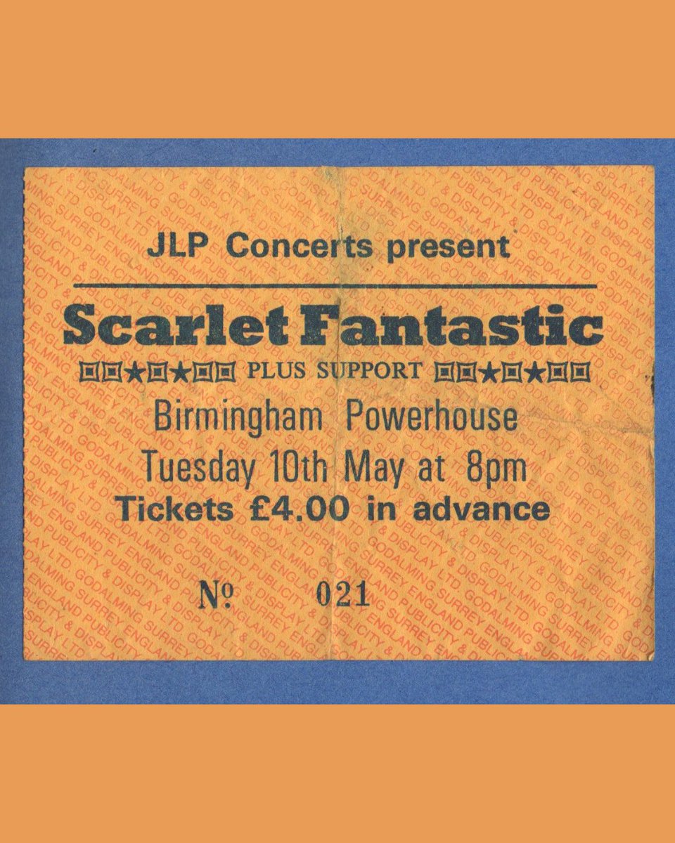 On this day: 10th May 1988, we have a stunning promo pic of Scarlet Fantastic alongside a ticket to see the former members of Swans Way, @MaggieKdeMonde and Rick P Jones. Archive credits: Mike Davies / Gaelle Finley