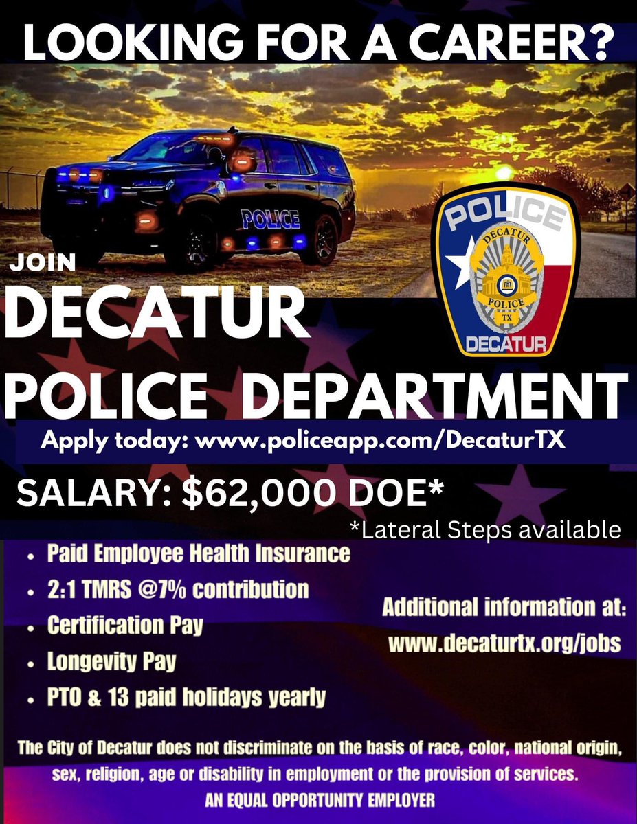 DecaturPD's tweet image. Come join our team!