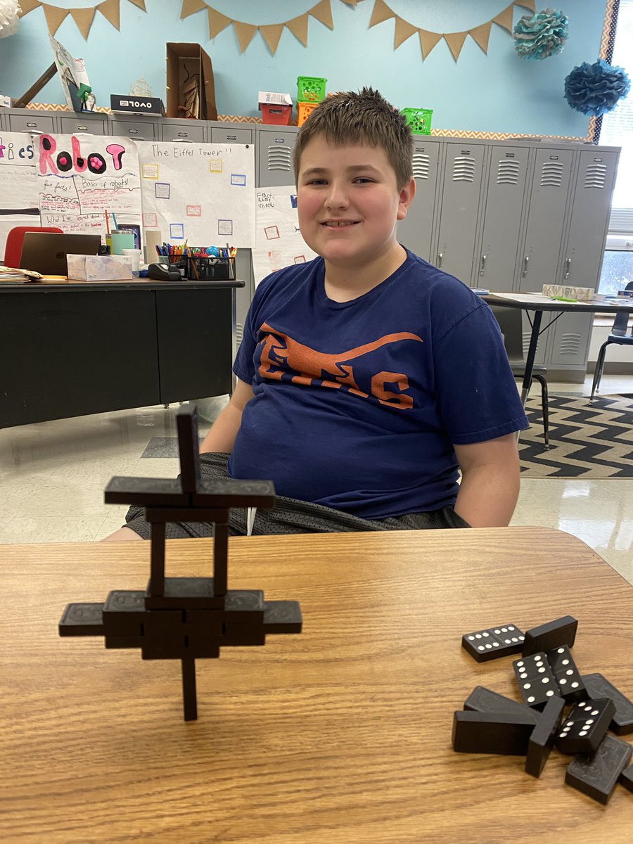The impossible domino tower was not so impossible today!! 👍🏻 <a href="/BBOwenES/">BB Owen Elementary</a> <a href="/LISD_GT/">LISD G/T</a> <a href="/mathequalslove/">Sarah Carter</a>