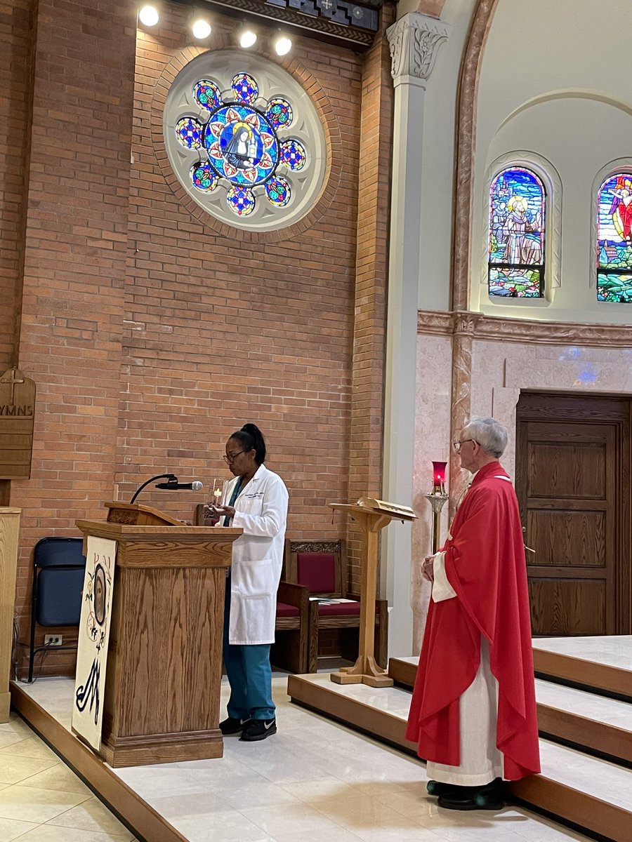 We kicked off Nurses Week with a Mass in our chapel. At the end of the service, our nurses received a special prayer, with the blessing of the hands. 🙏