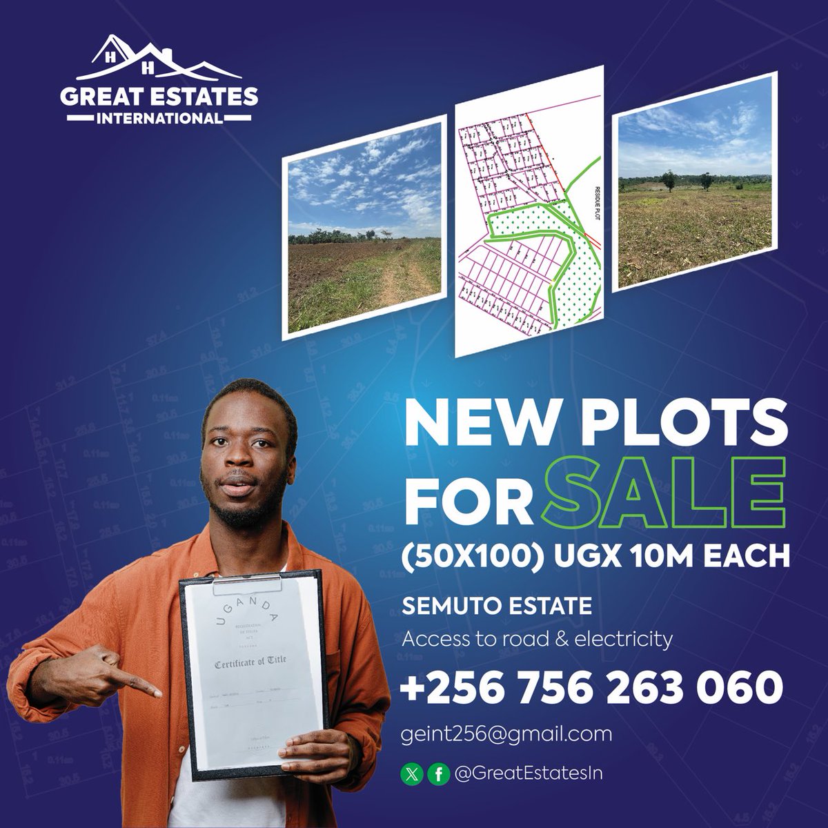 🏡 Discover your dream plot with #GreatEstatesInternational ! Explore picturesque landscapes and prime locations perfect for building your dream 🏠. Don't miss out on this #InvestmentOpportunity 🌳🏠. For inquiries just ☎️ +256 756 263 060 | #UOT