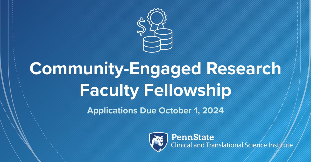 👀Looking for training and a network of researchers interested in advancing community-engaged research across @PSUresearch campuses? We're accepting applications for the 2025-26 Community-Engaged Research Fellowship Program now-Oct. 1.  Learn more: bit.ly/4buKPHm