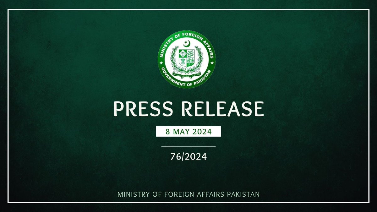 🔊: PR NO. 7️⃣6️⃣/2️⃣0️⃣2️⃣4️⃣ Visit of the Minister of State for Foreign Affairs of the State of Qatar to Pakistan 🔗⬇️ mofa.gov.pk/press-releases…