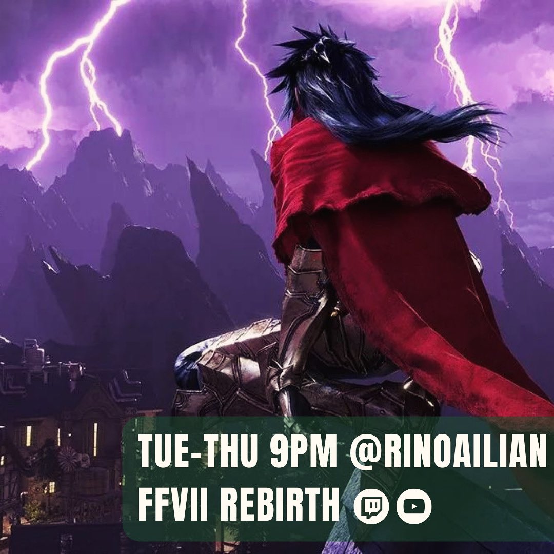 Meeting #VincentValentine tonight at 9pmET on #Twitch with #RinoaIlian! 🤞🤞 Like, share & follow!
#retrogaming #mexicangamer #montrealgamer #canadiangamer #playstation #consolegamer #twitchstreamer #gamerlife #ff7rebirth