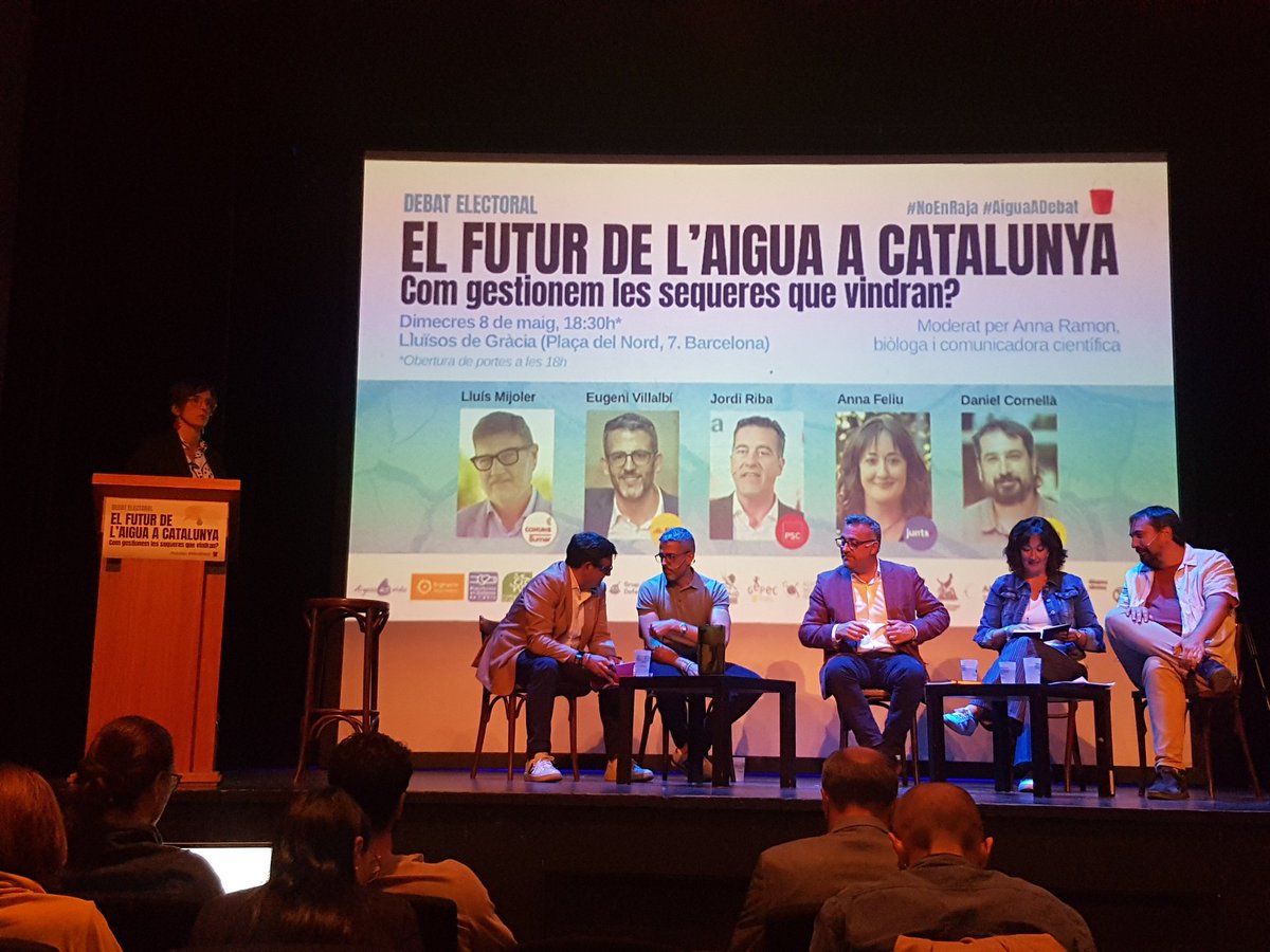 Commença el debat electoral sobre EL FUTUR DE L'AIGUA A CATALUNYA organitzat per diferents ongs i entitats ecologistes
#NoEnRaja #AiguaADebat
#12M
#12Maig
Gràcies <a href="/GreenpeaceCAT/">Greenpeace Catalunya</a> per convidar-me a un debat tan necessari!!
#AiguaADebat