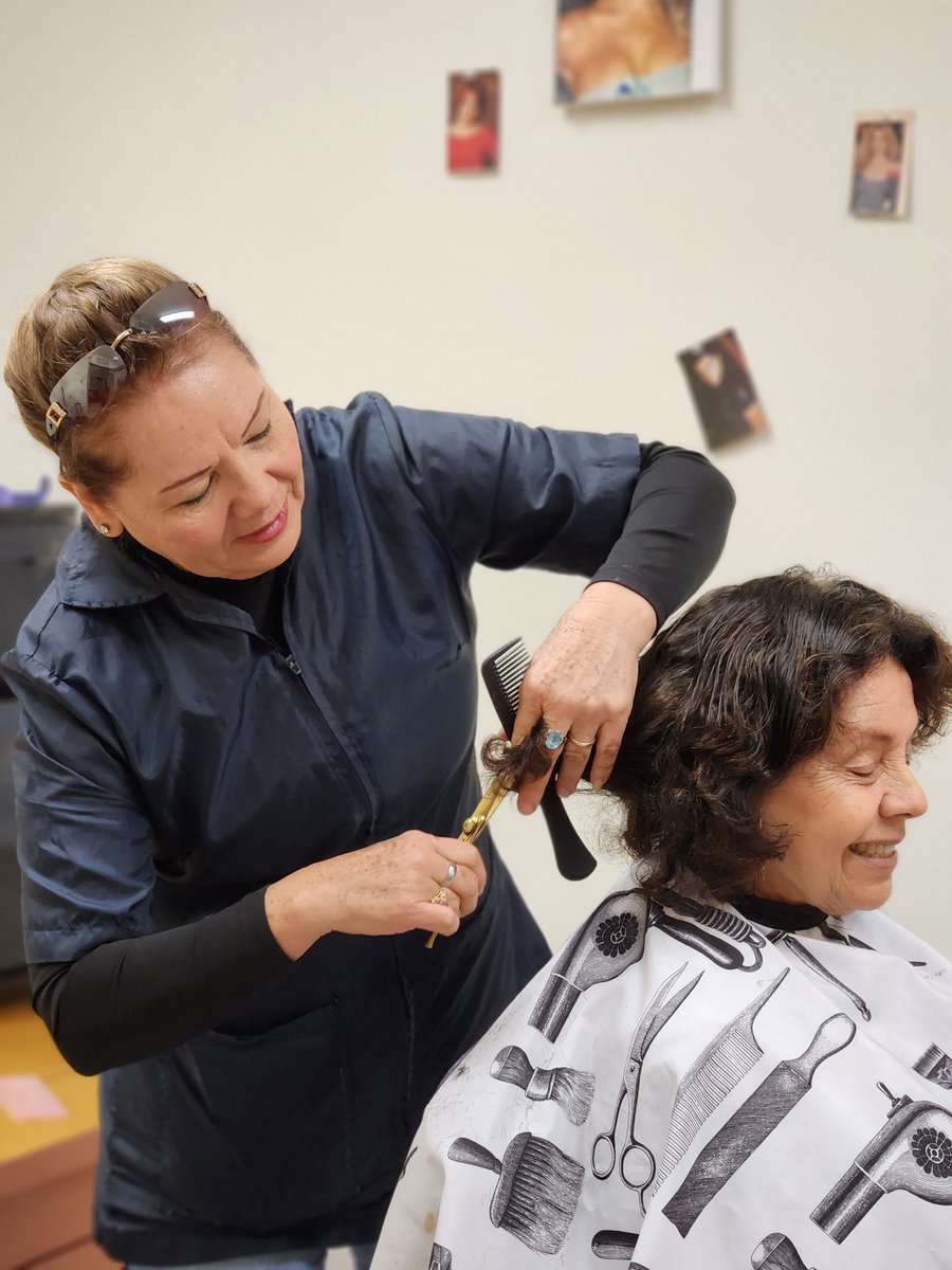 Haircuts at the Fair Oaks Older Adult Activity Center. #pfs #olderadults #redwoodcity