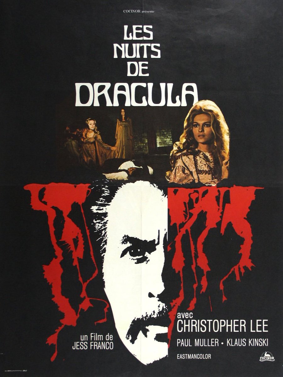 French movie poster for #JessFranco's #CountDracula (1970) #ChristopherLee #HerbertLom #KlausKinski #MariaRohm
